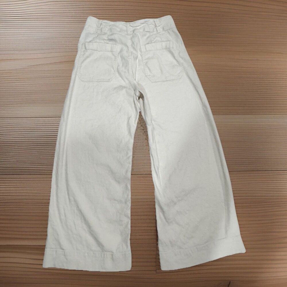 Maeve Colette Pants W 30P Linen Wide Leg Crop Cream Anthropologie - Picture 3 of 15